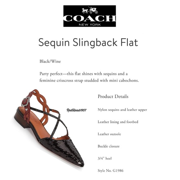 🎁 Coach Holiday Flats With Sequins SlingBack 9.5 👠 🎁🥿🥿 NEW WITHOUT BOX! 🌹 - Picture 3 of 8